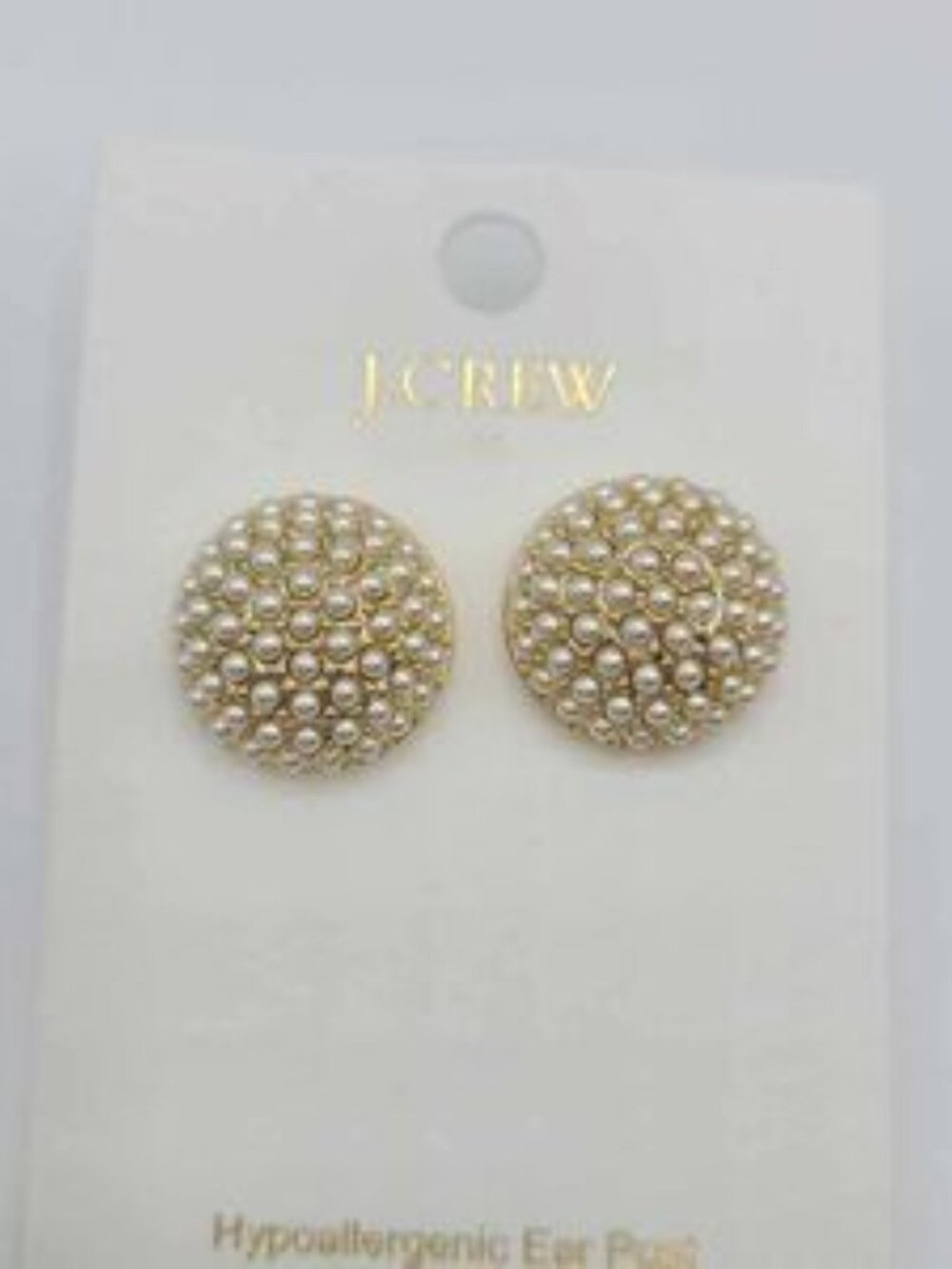 J Crew Factory Faux Pearl Button Stud Earrings NWT   NEW